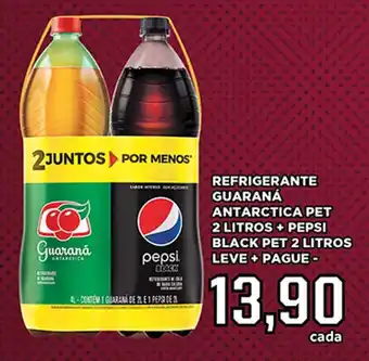 Shibata Supermercados REFRIGERANTE GUARANÁ ANTARCTICA PET 2 LITROS + PEPSI BLACK PET 2 LITROS LEVE+PAGUE- oferta