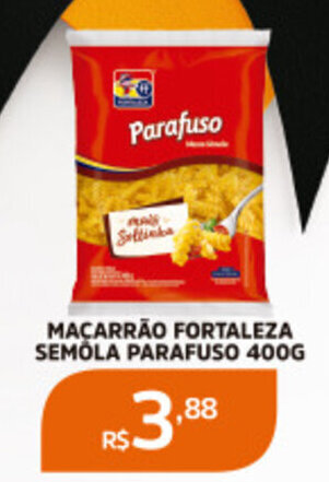 MACARRÃO FORTALEZA SEMOLA PARAFUSO 400G