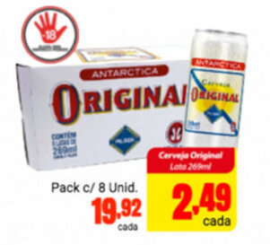 Barbosa Supermercados Cerveja Original lata 269ml oferta