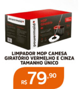 LIMPADOR MOP CAMESA GIRATÓRIO VERMELHO E CINZA TAMANHO ÚNICO