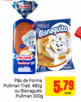 Barbosa Supermercados Pao de Forma Pullman Trad 480g ou Bisnaguito Pullman 300g oferta