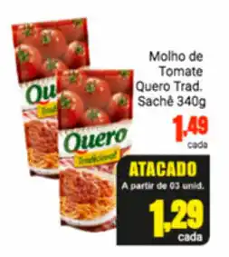 Barbosa Supermercados Molho de Tomate Quero Trad. Sache 340g oferta