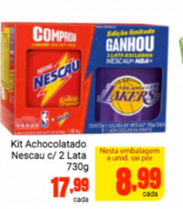 Barbosa Supermercados Kit Achocolatado Nescau c/2 lata 730g oferta