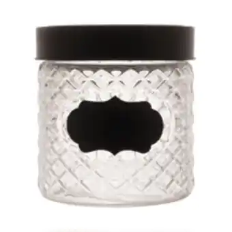 Pote de vidro label wolff com tampa 860ml transparente/preto