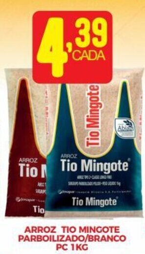 ARROZ TIO MINGOTE PARBOILIZADO/BRANCO PC 1KG