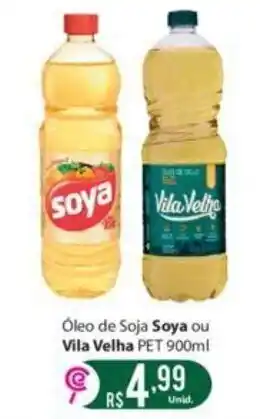 Óleo de Soja Soya ou Vila Velha PET 900ml