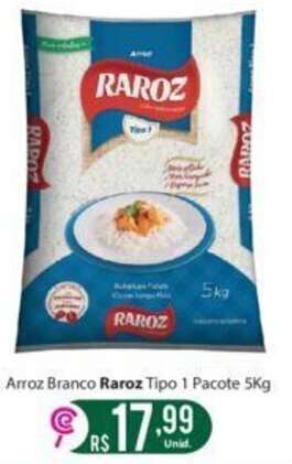 Arroz Branco Raroz Tipo 1 Pacote 5Kg