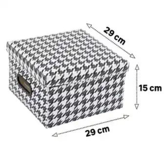 Caixa organizadora média pied de poule 29x29x15cm linho dello