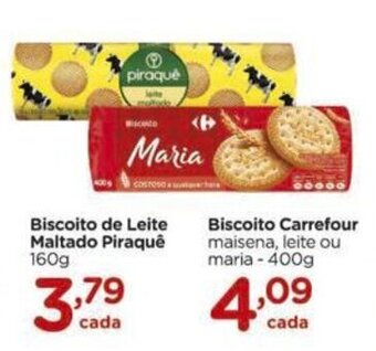 Carrefour Biscoito de Leite Maltado Piraquê 160g oferta