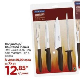 Carrefour Conjunto p/ Churrasco Plenus Ref. 23498436-na cor: marrom - c/4 oferta