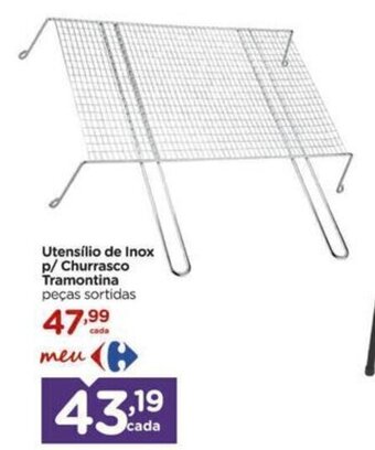 Carrefour Utensílio de Inox p/ Churrasco Tramontina peças sortidas oferta