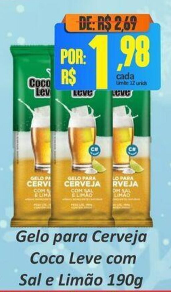 Gelo Côco Leve Limão 190 Gr