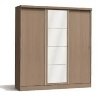 Lojas Becker Roupeiro kappesberg com 3 portas de correr e espelho e527– nature oferta
