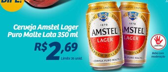 Superbom Supermercados Cerveja Amstel Lager Puro Malte Lata 350 ml oferta