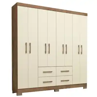 Benoit Guarda roupa / roupeiro barcellona 2126r itapema 8 portas 4 gavetas 183x182x40cm oferta