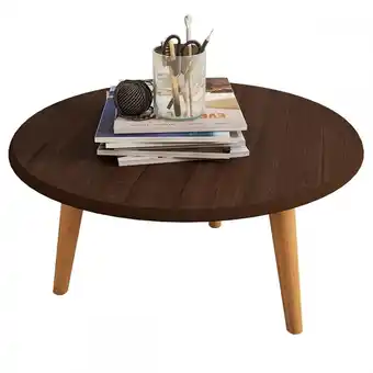 Mesa de centro bechara brilhante redonda 27x59cm