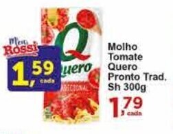Rossi Supermercado Molho Tomate Quero Pronto Trad. Sh 300g oferta