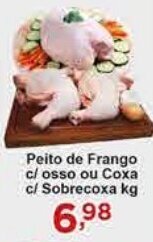 Rossi Supermercado Peito de Frango c/ osso ou Coxa c/ Sobrecoxa kg oferta