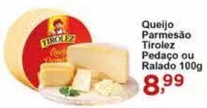 Rossi Supermercado Queijo Parmesão Tirolez Pedaço ou Ralado 100g oferta
