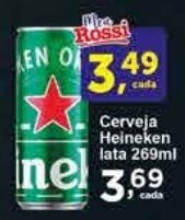 Rossi Supermercado Cerveja Heineken lata 269ml oferta