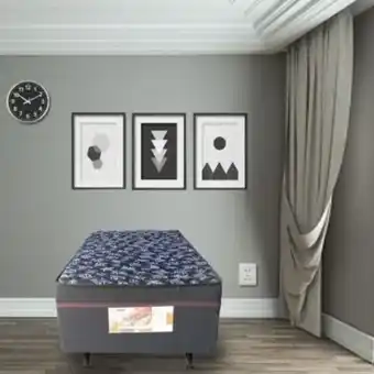 Eletrosom Cama conjugado de solteiro preto floral 88x188x52- ideal oferta