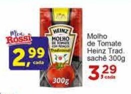 Rossi Supermercado Molho de Tomate Heinz Trad. sachê 300g oferta