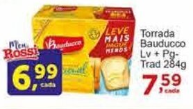 Rossi Supermercado Torrada Bauducco Lv + Pg-Trad 284g oferta
