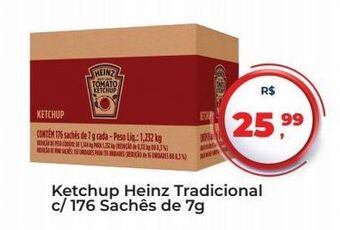 Tonin Superatacado Ketchup heinz tradicional c/ 176 sachês de 7g oferta