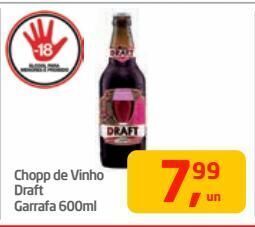 Tenda Atacado Chopp de vinho draft garrafa 600ml oferta