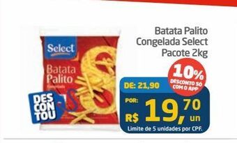 Tenda Atacado Batata palito congelada select pacote 2kg oferta