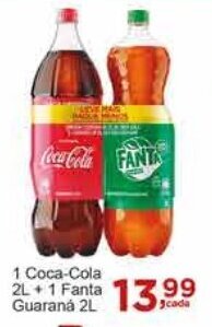 Rossi Supermercado 1 Coca-Cola 2L + 1 Fanta Guaraná 2L oferta