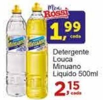 Rossi Supermercado Detergente Louca Minuano Liquido 500ml oferta