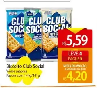 Atacadão Biscoito Club Social Vários sabores Pacote com 144g/141g oferta