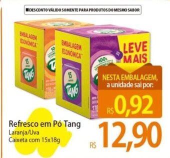 Atacadão Refresco em Pó Tang Laranja/Uva Caixeta com 15x18g oferta