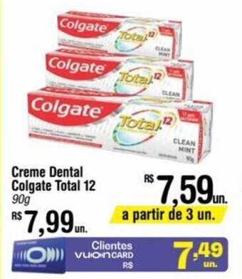 Fort Atacadista Creme Dental Colgate Total 12 90g oferta