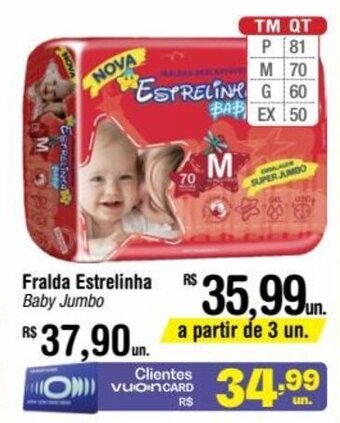 Fort Atacadista Fralda Estrelinha Baby Jumbo oferta