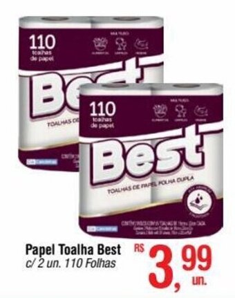 Fort Atacadista Papel Toalha Best c/2 un. 110 Folhas oferta