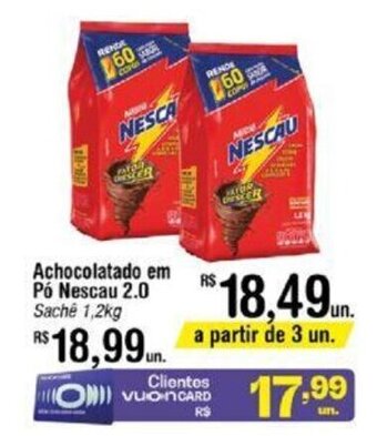 Fort Atacadista Achocolatado em Pó Nescau 2.0 Sachê 1,2kg oferta