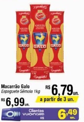 Fort Atacadista Macarrão Galo Espaguete Sêmola 1kg oferta
