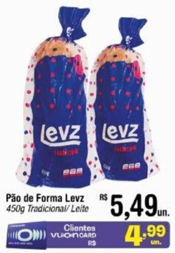 Fort Atacadista Pão de Forma Levz 450g Tradicional/Leite oferta