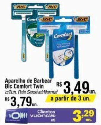 Fort Atacadista Aparelho de Barbear Bic Comfort Twin c/2un. Pele Sensível/Normal oferta
