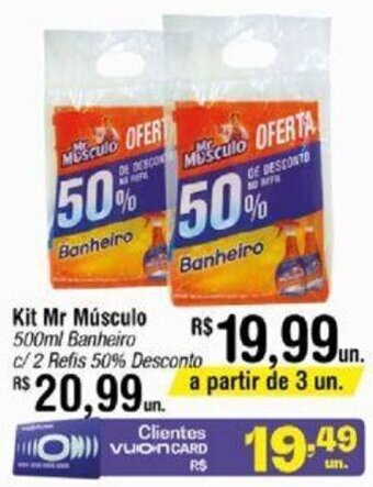 Fort Atacadista Kit Mr Músculo 500ml Banheiro c/2 Refis 50% Desconto oferta