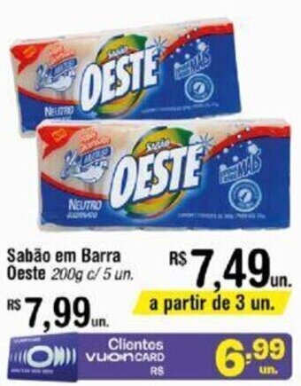 Sabão em Barra Oeste 200g c/5 un.