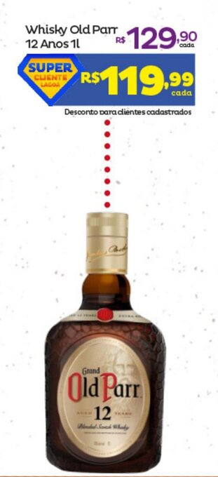 Super Lagoa Whisky Old Parr 12 Anos 1L oferta