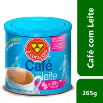 Carvalho Supermercado Café com leite três corações zero açúcar 265g oferta