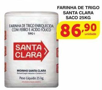 Roldão Farinha de trigo santa clara saco 25kg oferta