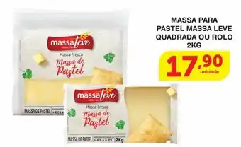Roldão Massa para pastel massa leve quadrada ou rolo 2kg oferta