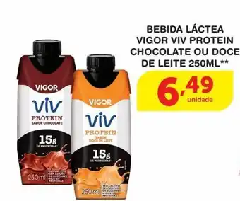 Roldão Bebida láctea vigor viv protein chocolate ou doce de leite 250ml** oferta