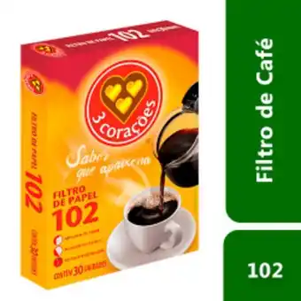 Asun Filtro de papel 3 corações 102 com 30 unids. oferta