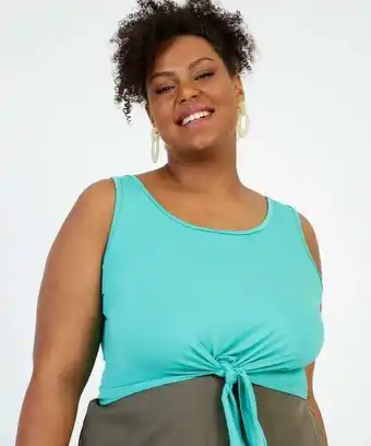 Marisa Blusa regata plus size feminina amarração oferta
